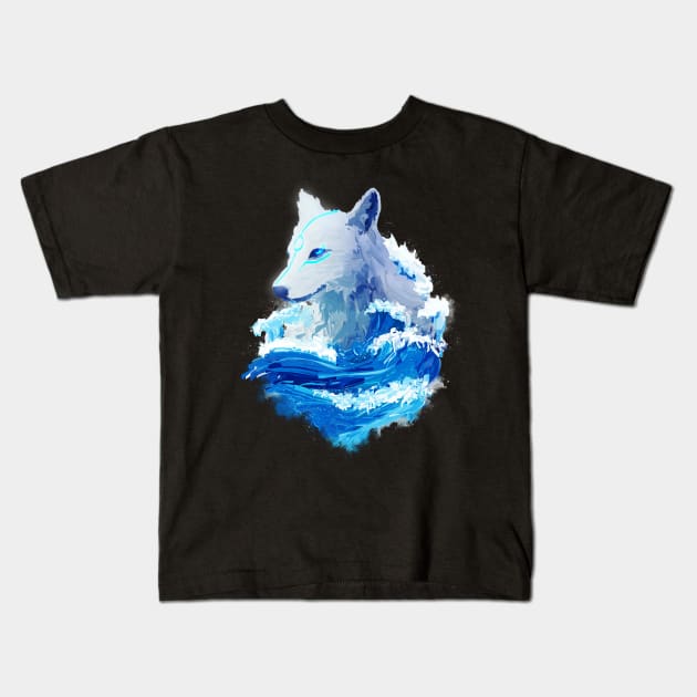 Wolf Wave Kids T-Shirt by seerlight